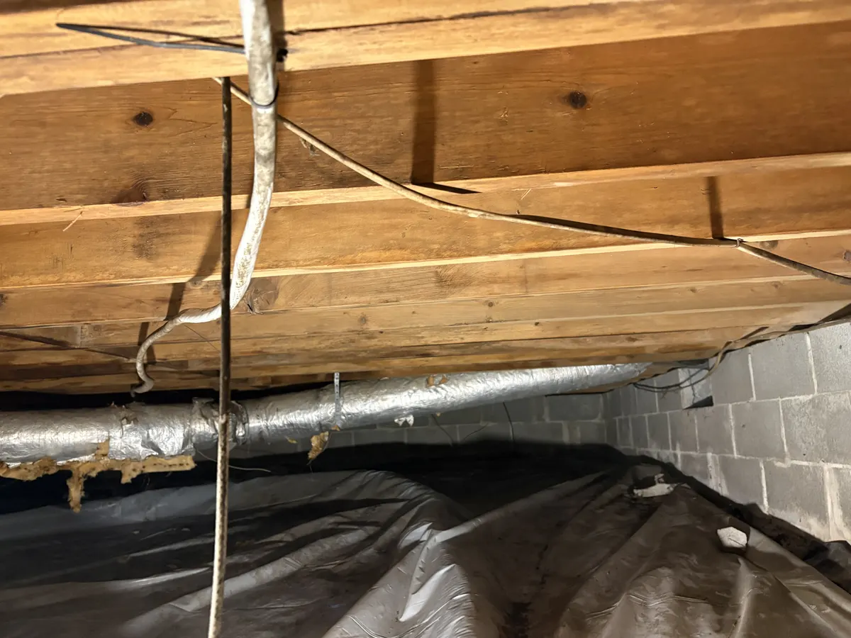 Clean crawl space framing after mold removal and treatment — Lebanon, TN
